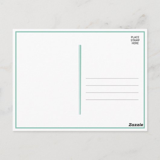 モダンでエレガントなミントグリーンの水彩画のサンキューカード ポストカード