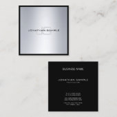 モダンでエレガントなモノグラムのシックな銀製の一見の平野 スクエア名刺 (正面/裏面)