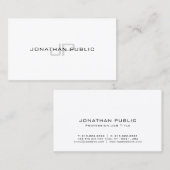 モダンでエレガントなモノグラムのシンプルで明白なプロフェッショナル 名刺 (正面/裏面)