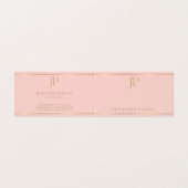 モダンでエレガントなモノグラムのピンクの金ゴールドのシンプルのテンプレート 名刺 (外部フラット)