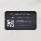 モダンでエレガントなモノグラムQRコード名刺 名刺 (裏面)
