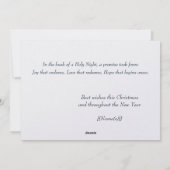 モダンでエレガントなユニークなキリストの誕生を祝う信仰ホリデーカード シーズンカード (裏面)