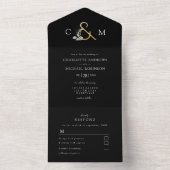 モダンでエレガントなユーカリの結婚式 オールインワン招待状 (内側)