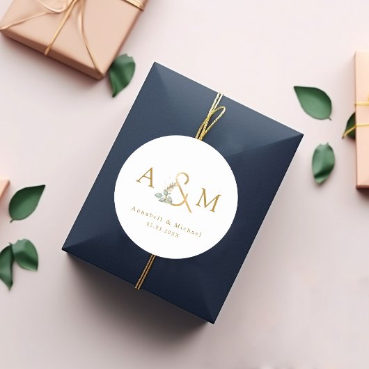 モダンでエレガントなユーカリの記号 ラウンドシール