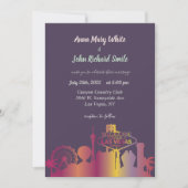 モダンでエレガントなラスベガス市街地のスカイライン 招待状 (正面)