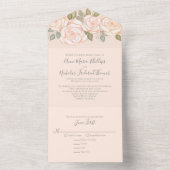 モダンでエレガントなルスティックな水彩花コーラル オールインワン招待状 (内側)