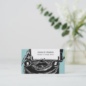 モダンでエレガントなレトロの作家のヴィンテージのタイプライター 名刺 (スタンド正面)