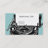 モダンでエレガントなレトロの作家のヴィンテージのタイプライター 名刺 (裏面)