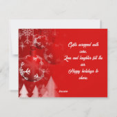 モダンでエレガントなロマンチックカップル 赤金のクリスマス シーズンカード (裏面)