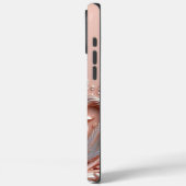モダンでエレガントなローズゴールドシルバーの装飾的な花模様 Case-Mate iPhoneケース (裏面 / 左)