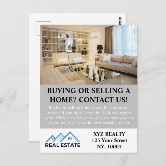 モダンでエレガントな不動産エージェントの物件写真 ポストカード (正面/裏面)