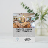 モダンでエレガントな不動産エージェント用カスタムポストカード ポストカード (スタンド正面)