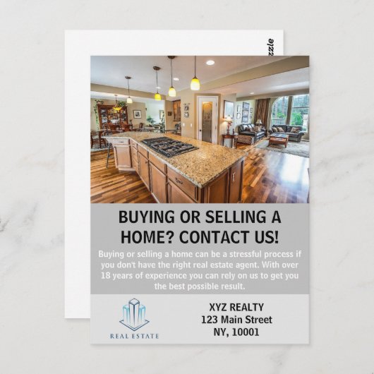 モダンでエレガントな不動産エージェント用カスタムポストカード ポストカード (正面/裏面)
