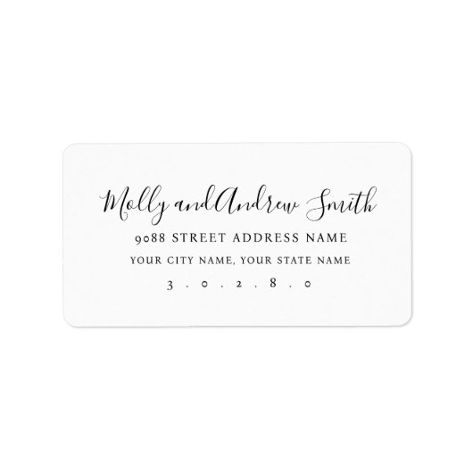 モダンでエレガントな住所ラベル パーティー/ウェディング ラベル (正面)
