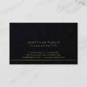 モダンでエレガントな優れた黒い贅沢を向くこと 名刺 (裏面)