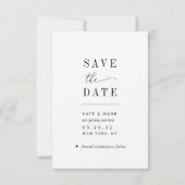 モダンでエレガントな写真なしの結婚式の招待状(Save the Date) セーブザデート (正面)