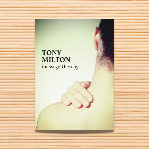 モダンでエレガントな写真のマッサージセラピスト 名刺