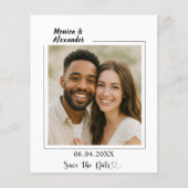 モダンでエレガントな写真の結婚式予算 Save the Date チラシ (正面)