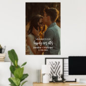 モダンでエレガントな写真ウェディング ウェルカムポスター ポスター (ホームオフィス)