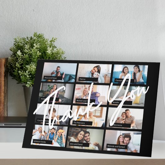 モダンでエレガントな写真コラージュオンライン仮想パーティー サンキューカード