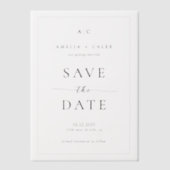 モダンでエレガントな写真フレーム付き結婚式のSave the Date ベラム紙招待状 (正面)
