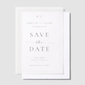 モダンでエレガントな写真フレーム付き結婚式のSave the Date ベラム紙招待状 (オフセット)