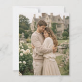 モダンでエレガントな写真付き結婚式招待状 (裏面)