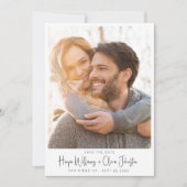 モダンでエレガントな写真 ウェディング セーブ・ザ・デート スクリプト 招待状 (正面)