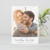 モダンでエレガントな写真 ウェディング セーブ・ザ・デート スクリプト 招待状 (スタンド正面)