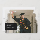 モダンでエレガントな写真 卒業パーティー招待状 招待状 (裏面)