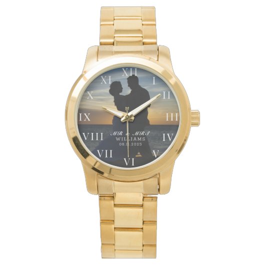 モダンでエレガントな写真 新婚 結婚記念日 腕時計 (正面)