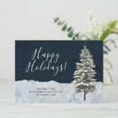 モダンでエレガントな冬のホリデー シーズンカード (スタンド正面)