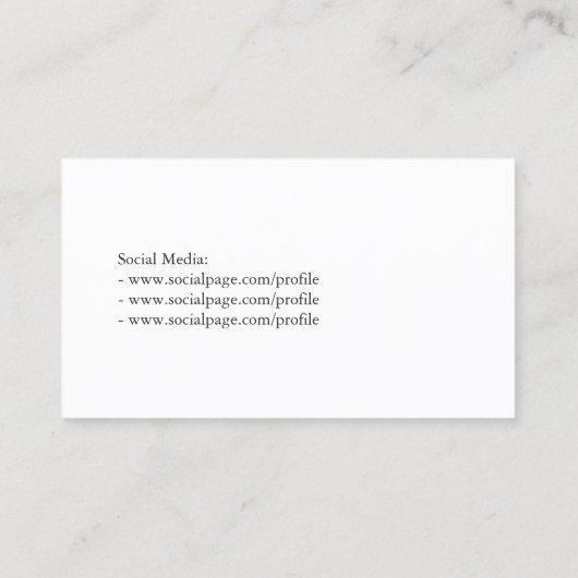 モダンでエレガントな割れ目の側面の一見 名刺 (裏面)