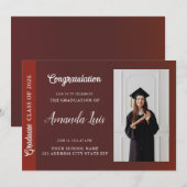 モダンでエレガントな卒業発表招待状 招待状 (正面/裏面)