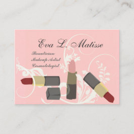 モダンでエレガントな口紅のファッションMUAのメーキャップアーティスト 名刺