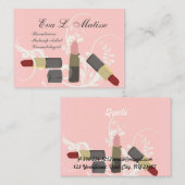 モダンでエレガントな口紅のファッションMUAのメーキャップアーティスト 名刺 (正面/裏面)