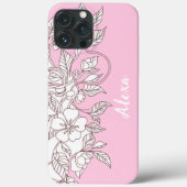 モダンでエレガントな可愛らしいガーリーなシンプルフラワー Case-Mate iPhoneケース (裏面)