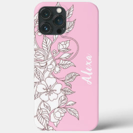 モダンでエレガントな可愛らしいガーリーなシンプルフラワー iPhone 13 PRO MAXケース