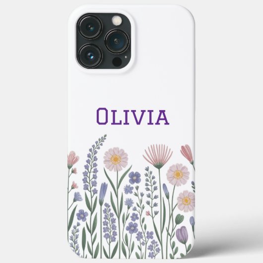 モダンでエレガントな可愛らしいシンプルな野の花 Case-Mate iPhoneケース (裏面)