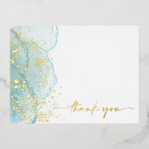 モダンでエレガントな大理石のゴールド箔の感謝カード