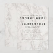 モダンでエレガントな大理石の結婚式のお祝い 招待状 (正面/裏面)