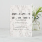 モダンでエレガントな大理石の結婚式のお祝い 招待状 (スタンド正面)