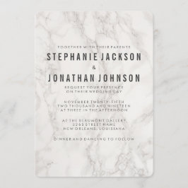 モダンでエレガントな大理石の結婚式のお祝い 招待状
