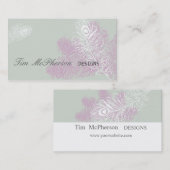 モダンでエレガントな孔雀は謝肉祭に羽をつけます 名刺 (正面/裏面)