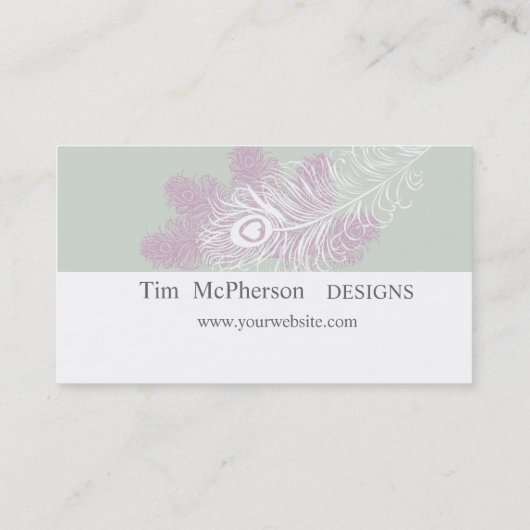 モダンでエレガントな孔雀は謝肉祭に羽をつけます 名刺 (裏面)