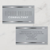 モダンでエレガントな専門の灰色によってブラシをかけられる金属 名刺 (正面/裏面)