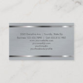 モダンでエレガントな専門の灰色によってブラシをかけられる金属 名刺 (裏面)