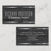 モダンでエレガントな専門の灰色の木製の金属の一見 名刺 (正面/裏面)