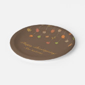 モダンでエレガントな感謝祭のパーティーの供給 ペーパープレート (アングル)