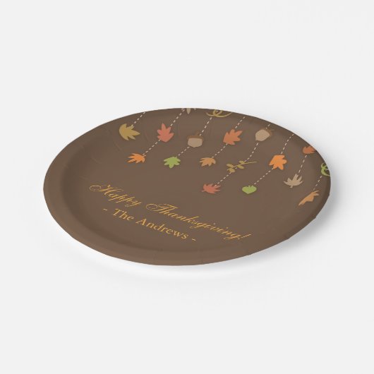モダンでエレガントな感謝祭のパーティーの供給 ペーパープレート (アングル)